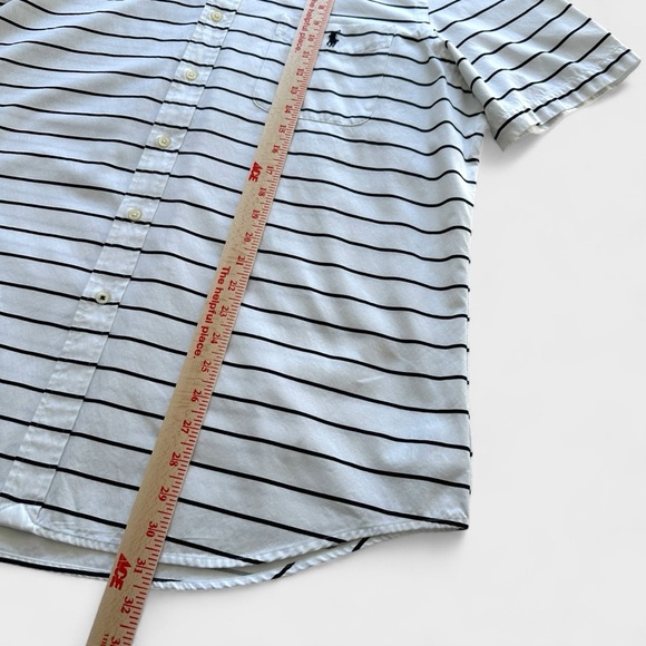 Ralph Lauren White and Black Striped Polo Shirt - Picture 5 of 12